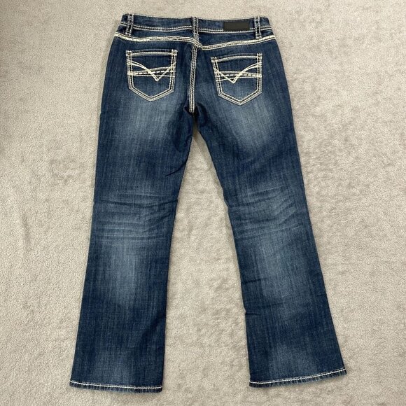 Rock & Roll Riding Denim Western Women's 31  Mid Rise Bootcut Jeans Dark Wash - Picture 2 of 8